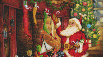 Santas Visit cross stitch pattern by Joseph Holodook/Porterfields Fine Art Licensing