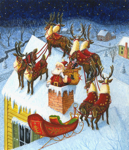 Up on The Rooftop cross stitch pattern by Joseph Holodook/Porterfields Fine Art Licensing