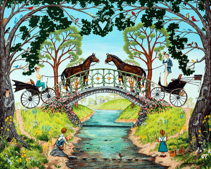 Creek Crossing cross stitch pattern by Joseph Holodook/Porterfields Fine Art Licensing