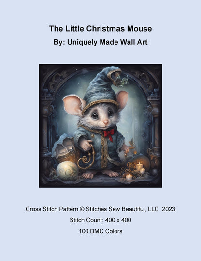 The Little Christmas Mouse cross stitch pattern by UniquelyMadeWallArt