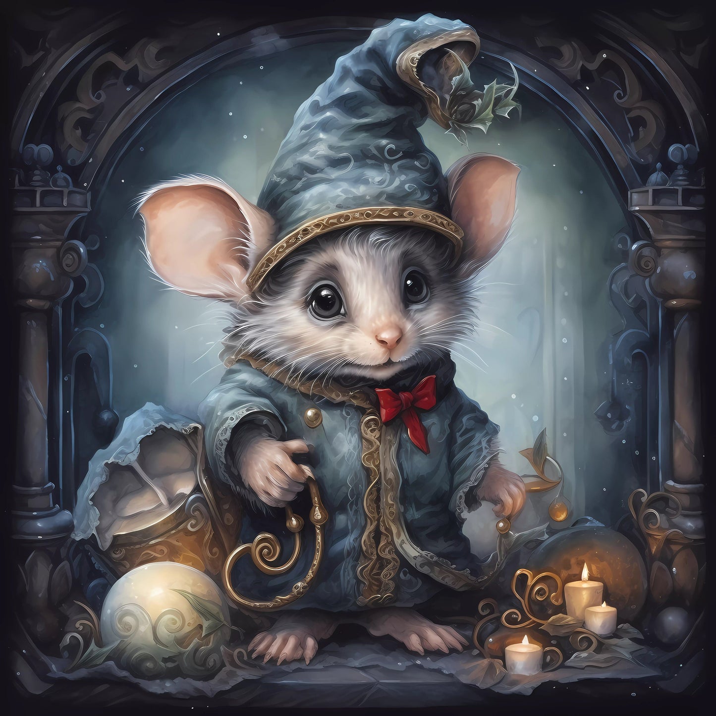 The Little Christmas Mouse cross stitch pattern by UniquelyMadeWallArt