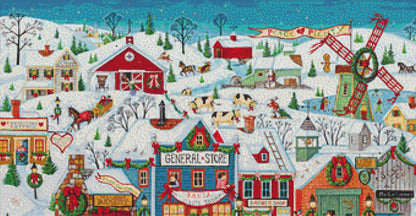 Christmas in Our Town Version 1 cross stitch pattern by Joseph Holodook/Porterfields Fine Art Licensing