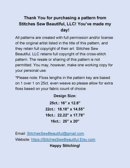 New Beginnings cross stitch pattern by Joseph Holodook/Porterfields Fine Art Licensing
