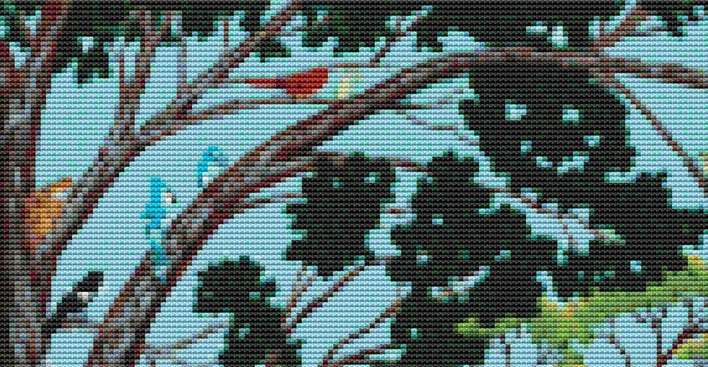 Creek Crossing cross stitch pattern by Joseph Holodook/Porterfields Fine Art Licensing