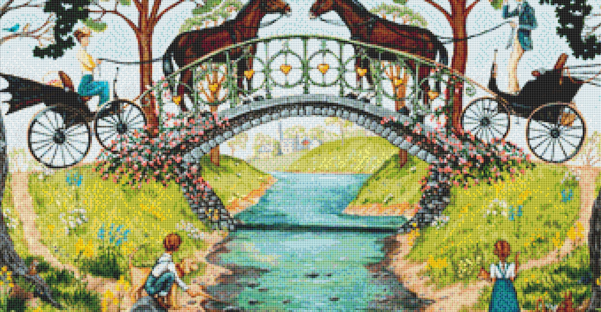 Creek Crossing cross stitch pattern by Joseph Holodook/Porterfields Fine Art Licensing