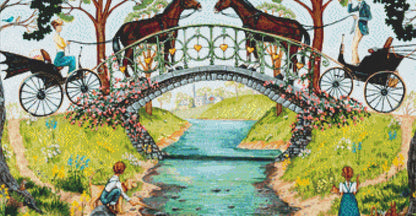 Creek Crossing cross stitch pattern by Joseph Holodook/Porterfields Fine Art Licensing
