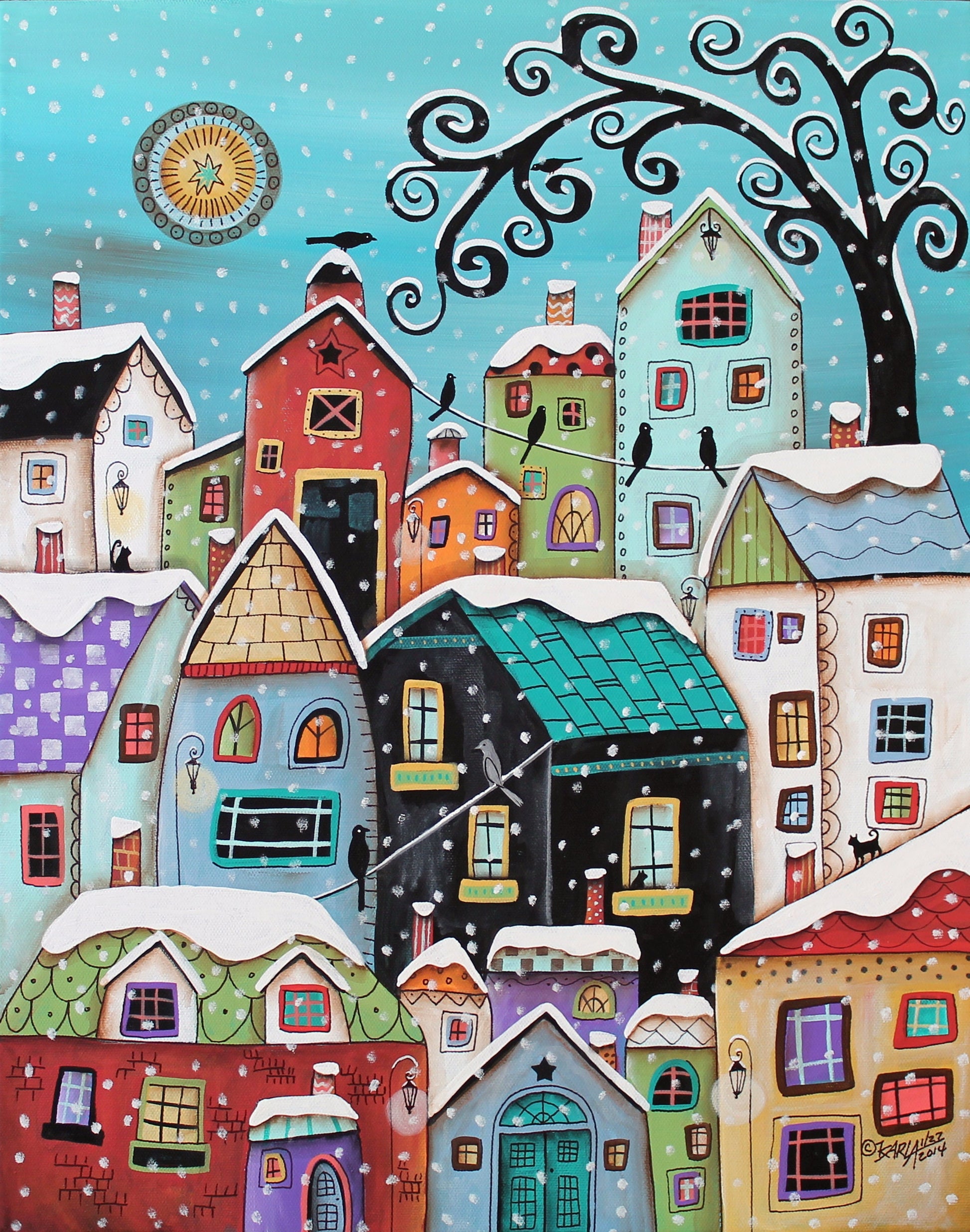 Winter City cross stitch pattern by Karla Gerard