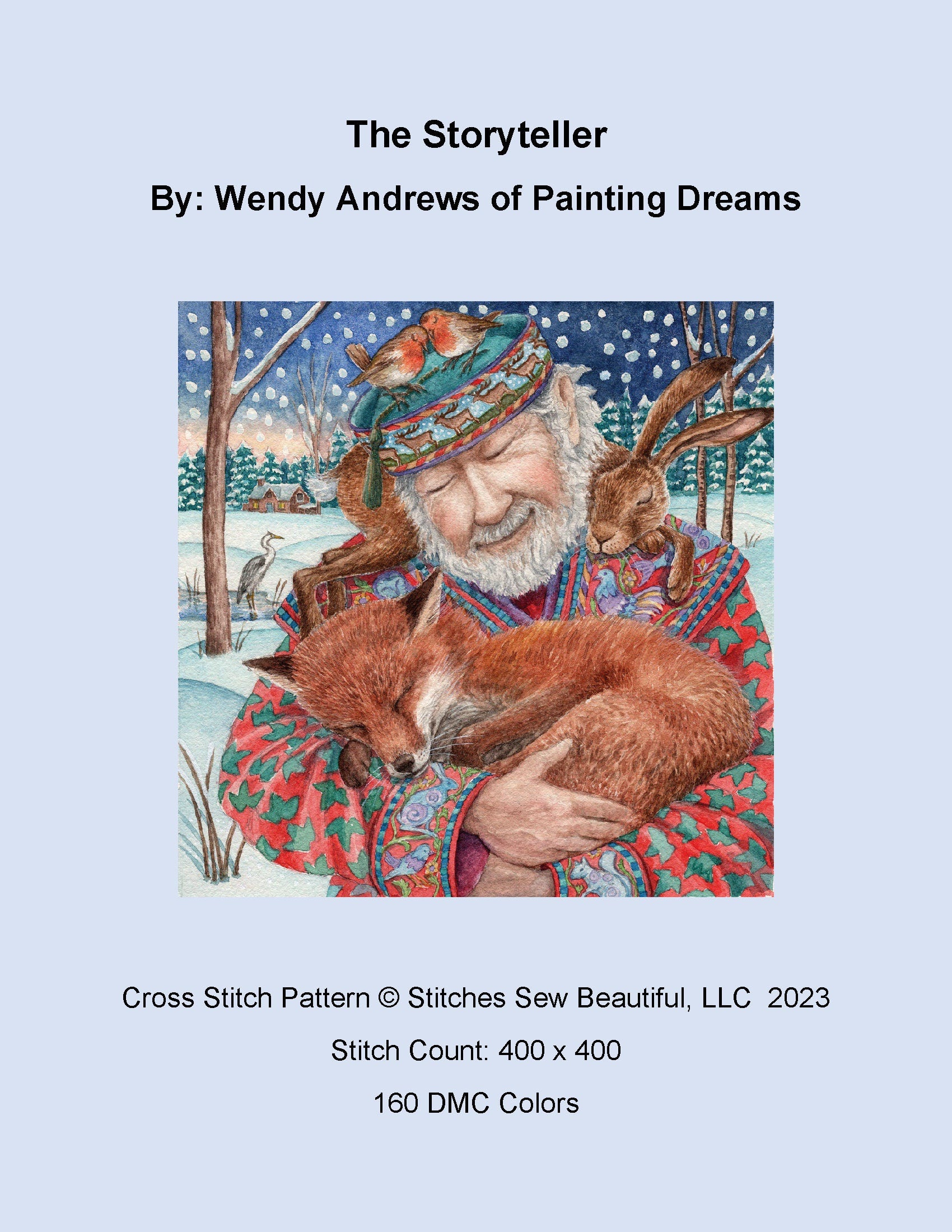 The Storyteller cross stitch pattern by Wendy Andrew of PaintingDreams