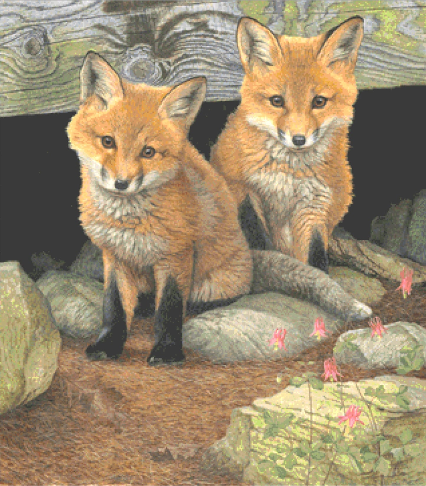 Barn Pups cross stitch pattern by David Kiehm/Ansada Art Licensing Group, LLC