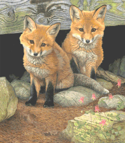 Barn Pups cross stitch pattern by David Kiehm/Ansada Art Licensing Group, LLC