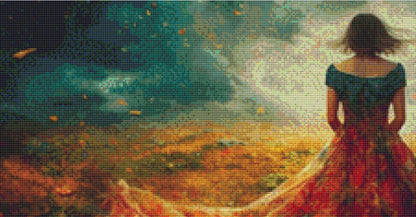 Woman in a Field of Flowers 6 cross stitch pattern by Eder Jose Rosa