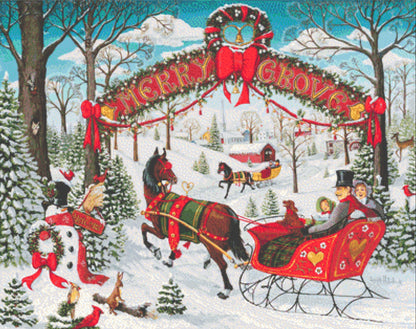 Merry Grove cross stitch pattern by Joseph Holodook/Porterfields Fine Art Licensing
