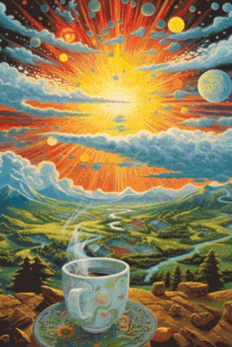 Starshine Coffee cross stitch pattern by Tammy L. Gross