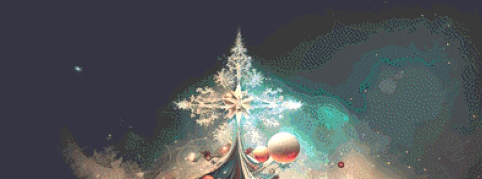 Abstract Christmas Tree cross stitch pattern by Serr.Kai A Quill & Ink