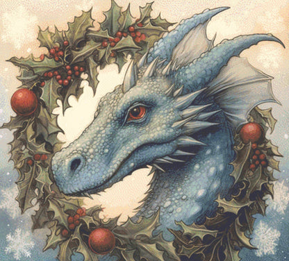 Yuletide Dragon counted cross stitch pattern by Serr.Kai A Quill & Ink