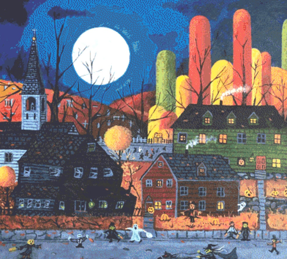 Spook Street cross stitch pattern by Patrick Gauthier