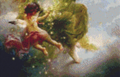 Night Sky Vintage Postcard ©Adobe Ext. License cross stitch pattern by StitchesSewBeautiful