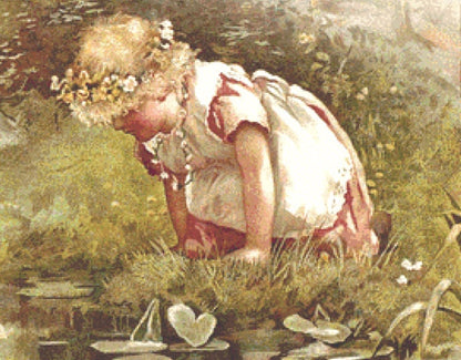 Little Girl Near Creek counted cross stitch pattern by Sharm Studio
