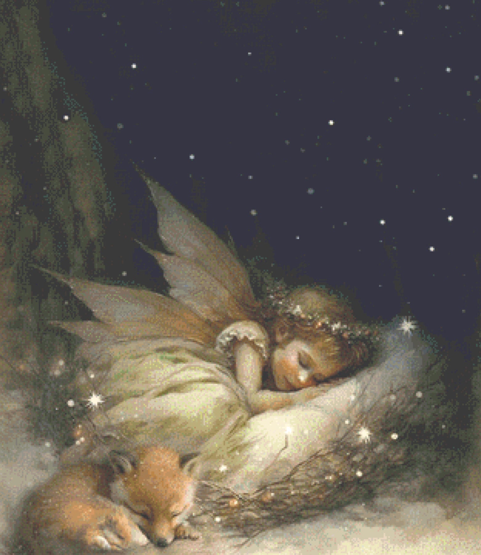 Fairy Sleep cross stitch pattern by Tammy L. Gross
