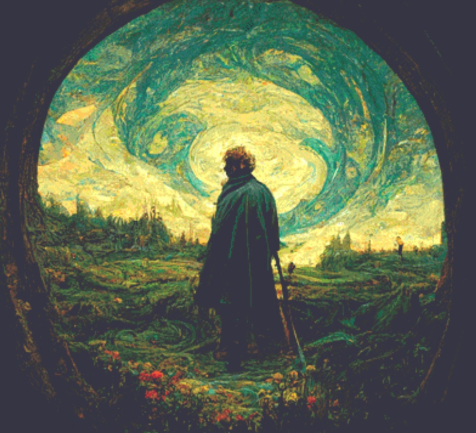 Hobbit Van Gogh Style cross stitch pattern by SphinxDesignStudio