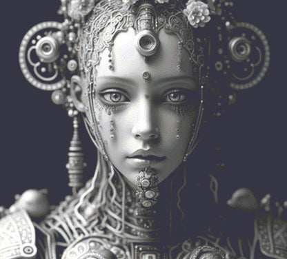 Robot Girl cross stitch pattern by SphinxDesignStudio