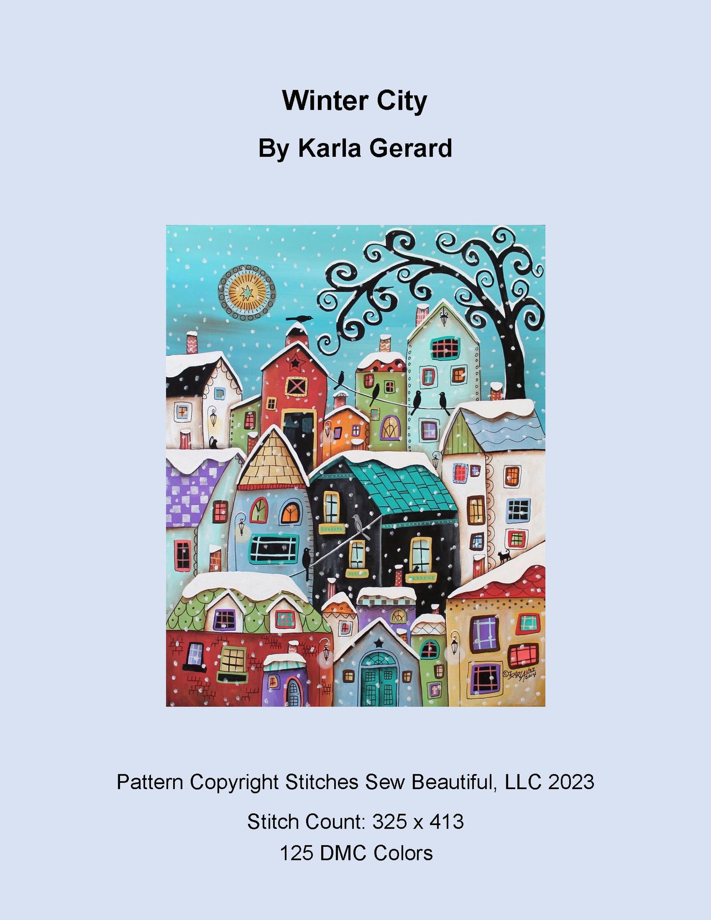 Winter City cross stitch pattern by Karla Gerard