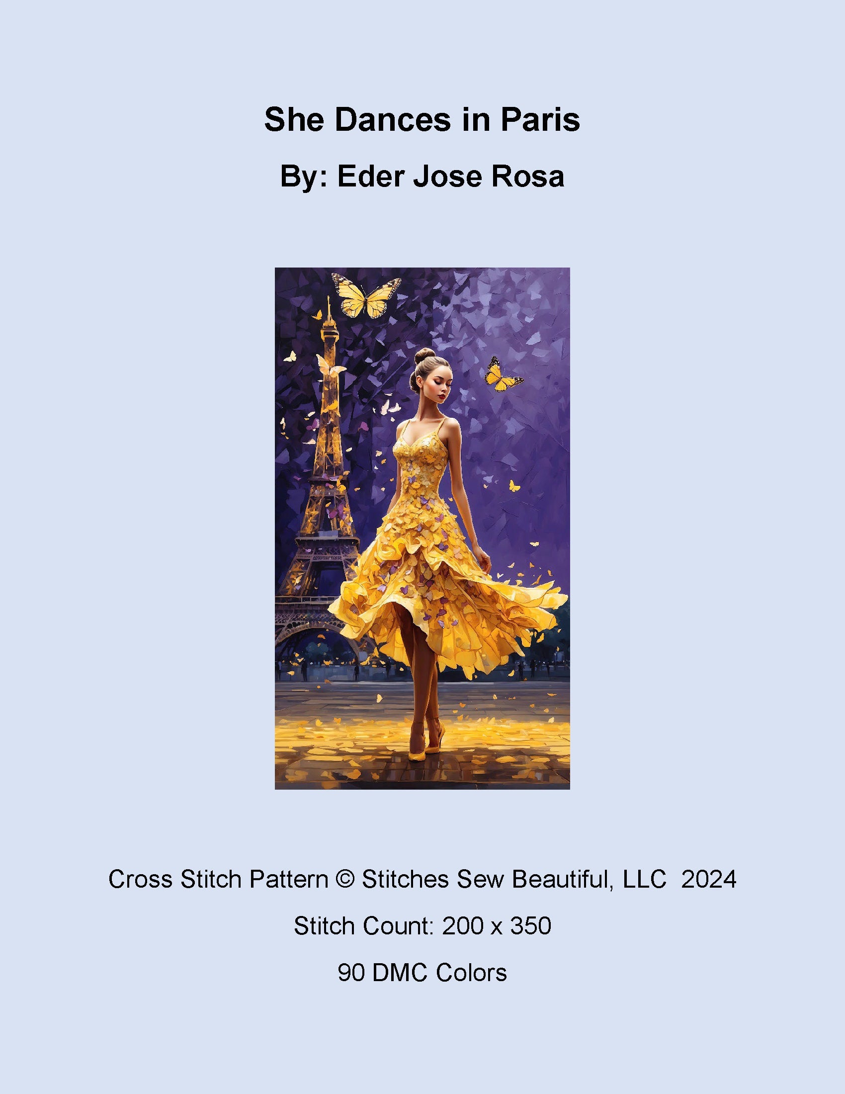 She Dances in Paris cross stitch pattern by Eder Jose Rosa