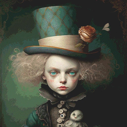 Young Madhatter cross stitch pattern by SphinxDesignStudio