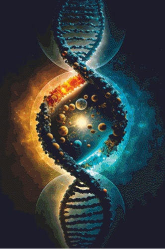 DNA of The Universe cross stitch pattern by SphinxDesignStudio