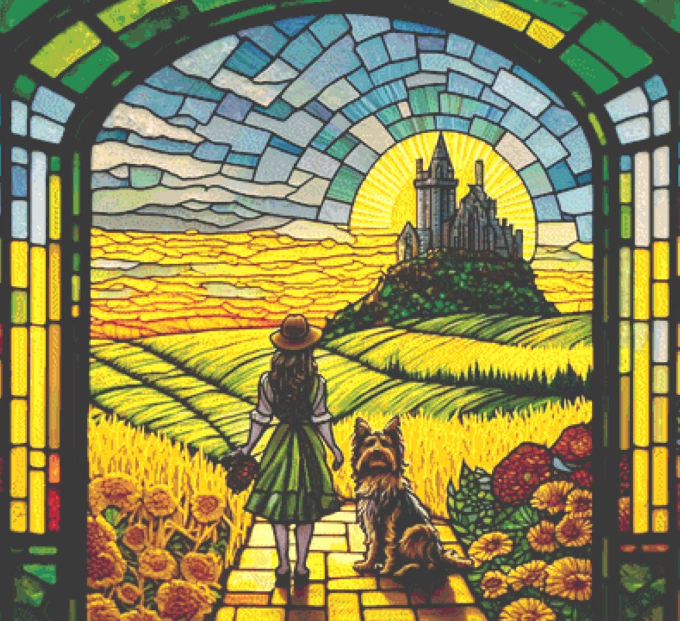 WoZ Stained-Glass 3 cross stitch pattern by SphinxDesignStudio