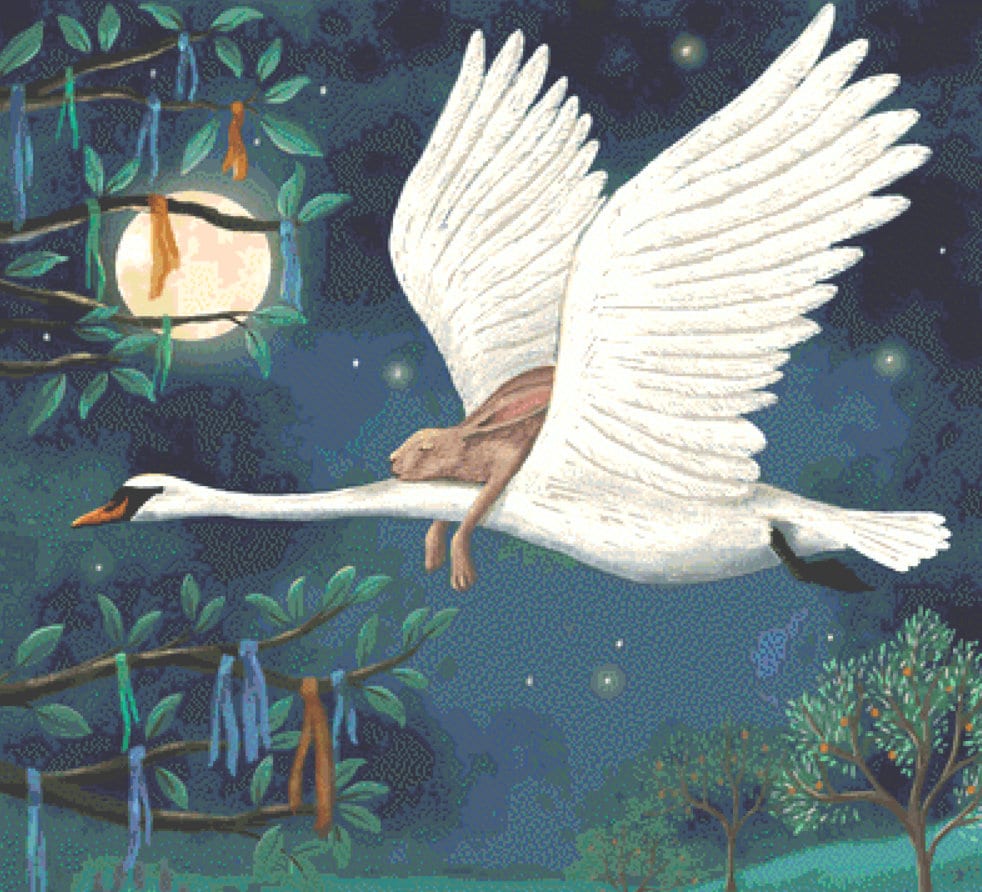 Full Moon Cloutie Dreams cross stitch pattern by Wendy Andrew of PaintingDreams