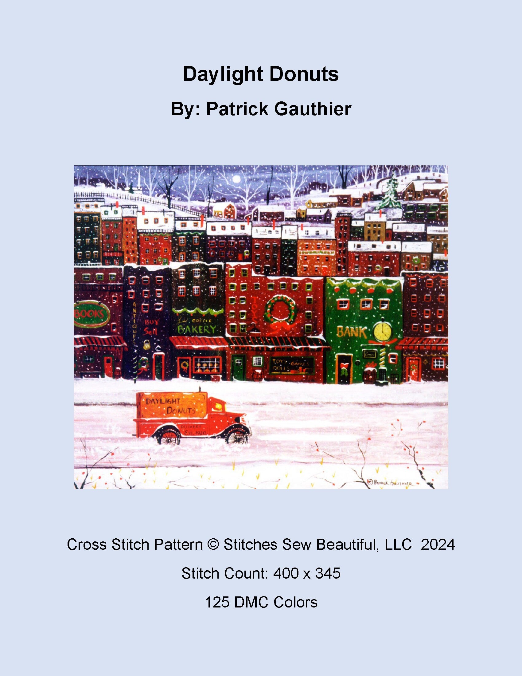 Daylight Donuts cross stitch pattern by Patrick Gauthier