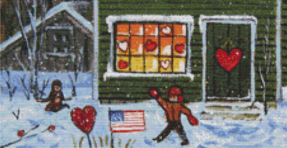 February Snow Day cross stitch pattern by Patrick Gauthier