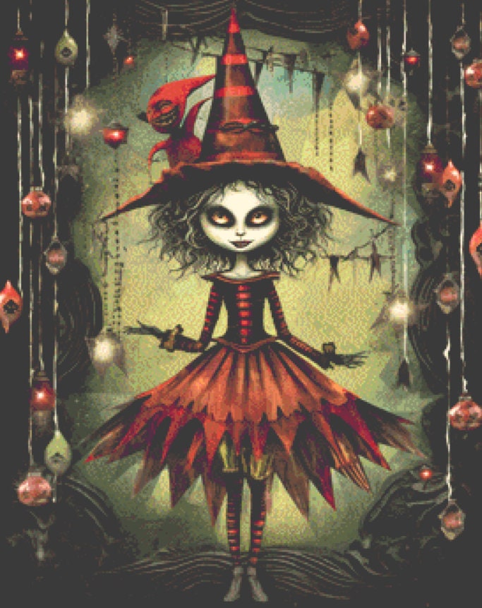 Goth Dolls Winter No. 1 cross stitch pattern by MysticMoonCraftery