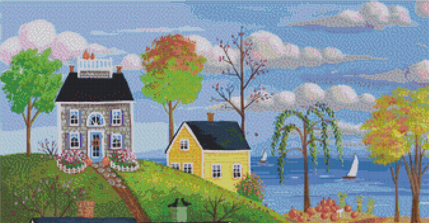Autumn in The Air cross stitch pattern by Kim Leo/JMS Art Licensing