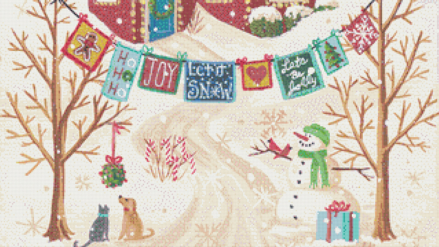 Tis the Season cross stitch pattern by Kim Leo/JMS Art Licensing
