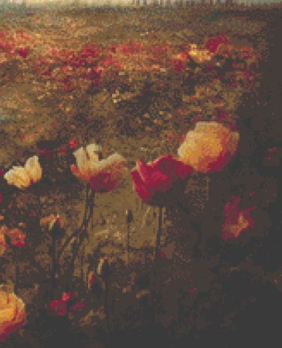 Woman in a Field of Flowers 7 cross stitch pattern by Eder Jose Rosa