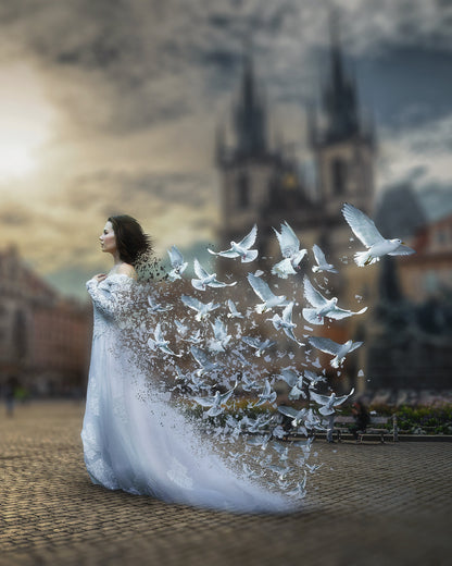 Woman With Doves cross stitch pattern by Jose Francese