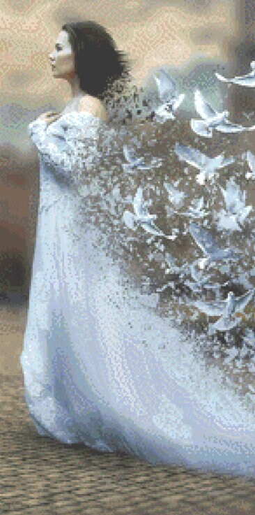 Woman With Doves cross stitch pattern by Jose Francese