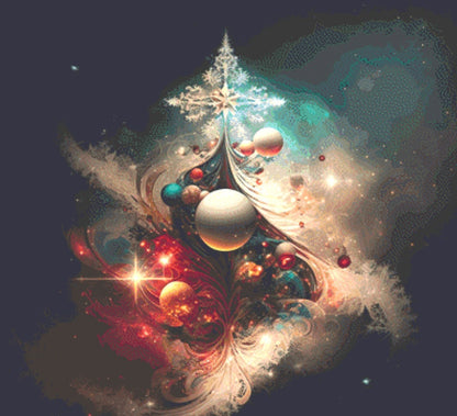 Abstract Christmas Tree cross stitch pattern by Serr.Kai A Quill & Ink
