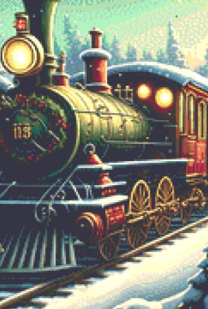 Christmas Train ©Adobe Ext. License cross stitch pattern by StitchesSewBeautiful