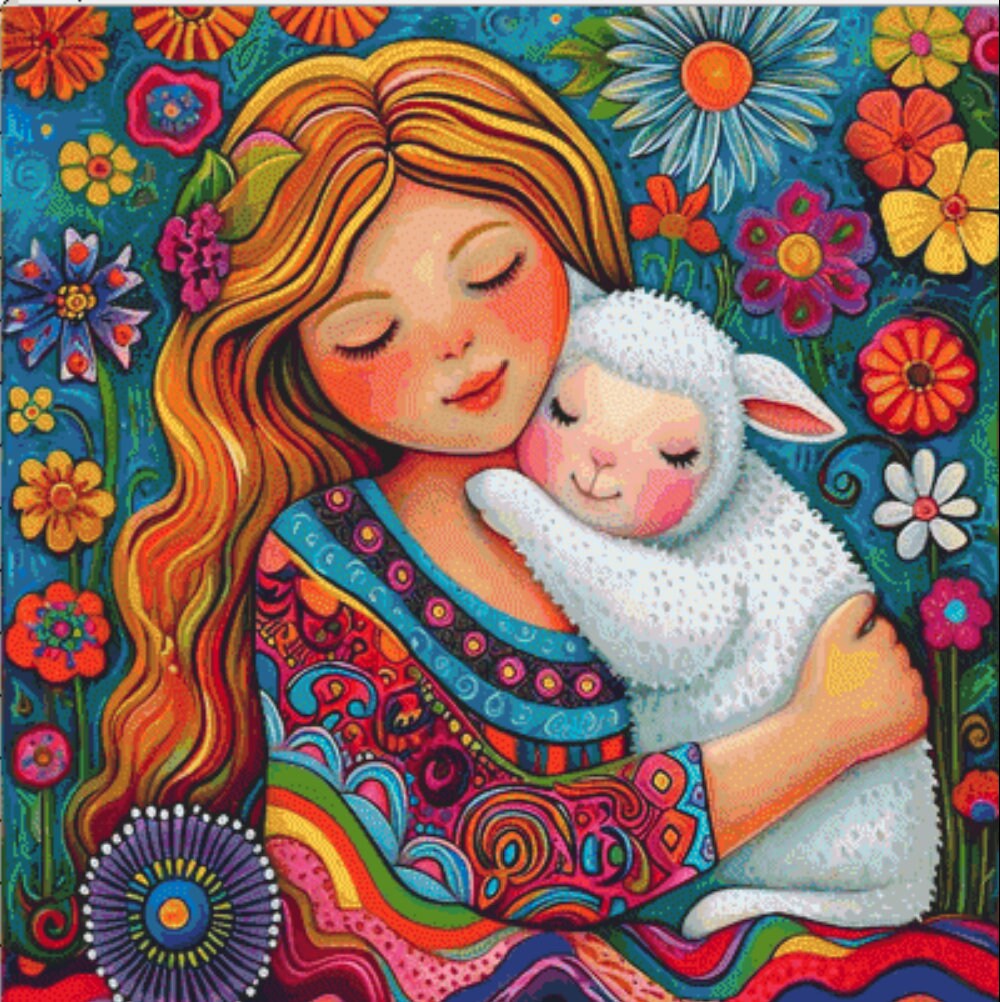 Mary Had a Little Lamb Expanded Colors Version cross stitch pattern by Eder Jose Rosa