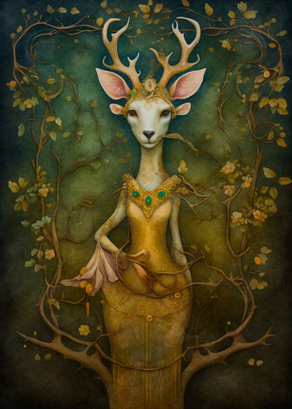 White Deer cross stitch pattern by DutchLadyMysticArt