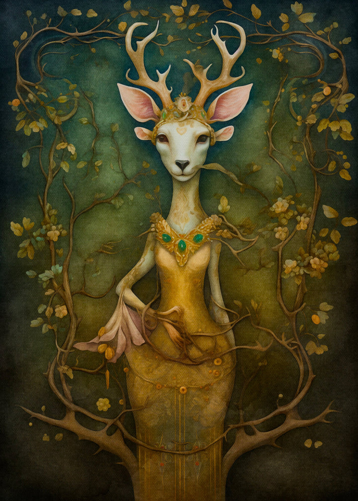 White Deer cross stitch pattern by DutchLadyMysticArt