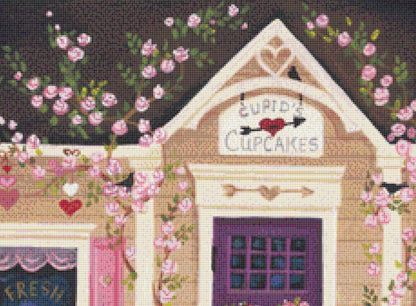 Cupid's Cupcakes cross stitch pattern by Kim Leo licensed by JMS Art Licensing (Digital Format)