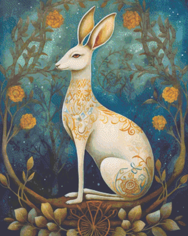 White Rabbit cross stitch pattern by DutchLadyMysticArt