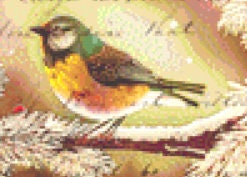 Songbird Christmas Ornament counted cross stitch pattern by SharmStudio