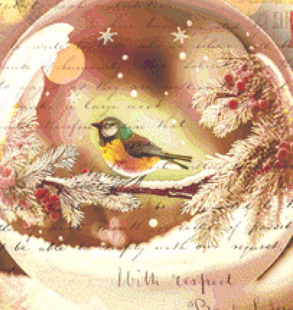 Songbird Christmas Ornament counted cross stitch pattern by SharmStudio