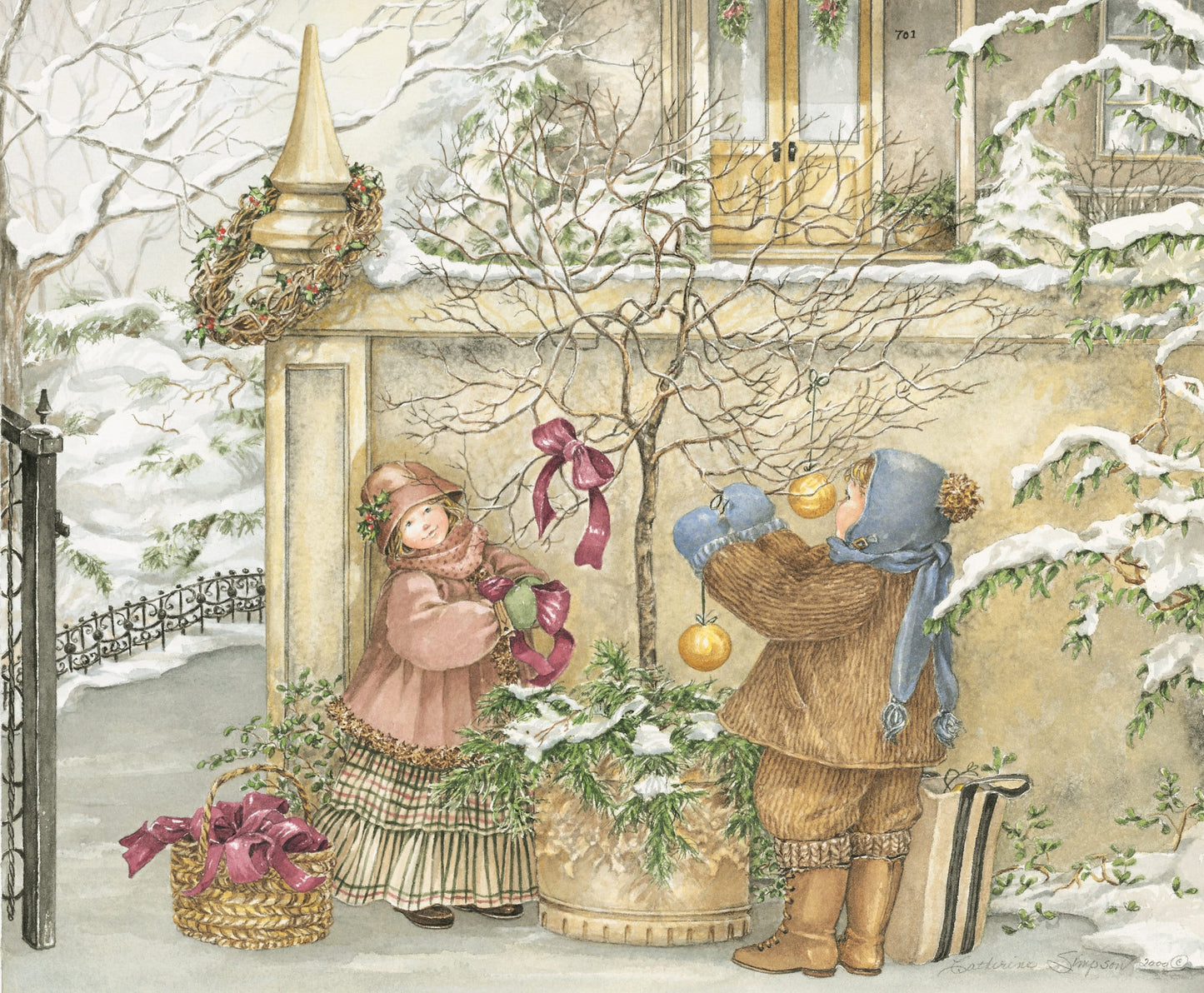 Baubles and Bows cross stitch pattern by Catherine Simpson/Ansada Art Licensing Group, LLC.