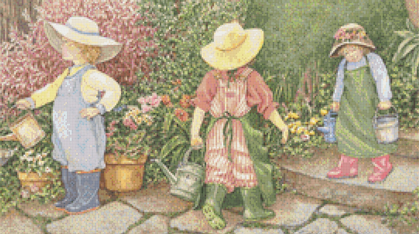How to Grow a Gardener cross stitch pattern by Catherine Simpson/Ansada Art Licensing Group, LLC.